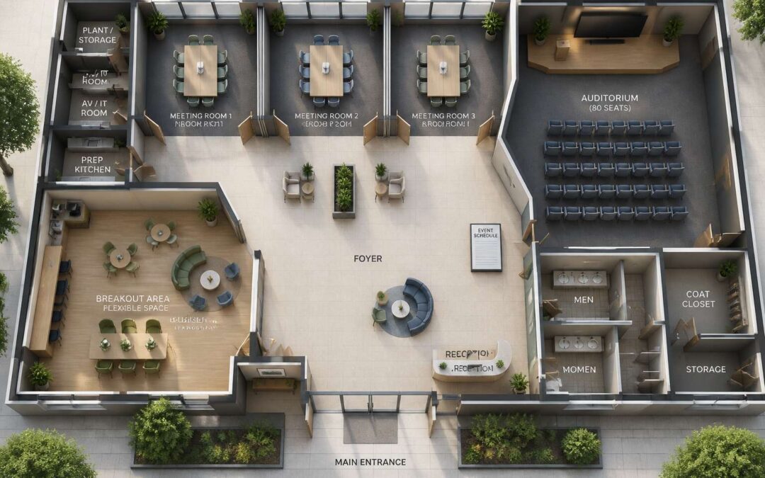 floor plan layout of small conference centre